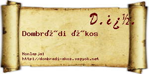 Dombrádi Ákos névjegykártya