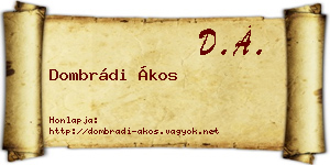 Dombrádi Ákos névjegykártya