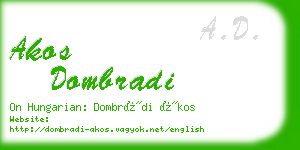 akos dombradi business card